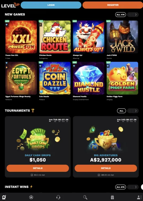 Spielhalle Hauptauswahl Casino Spiele Level Up Casino